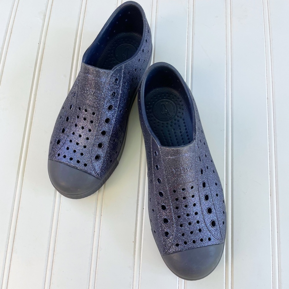 Native Kids J3 Glitter Navy Slip On